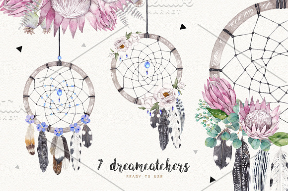 DREAMCATCHERS watercolor set in Illustrations - product preview 1