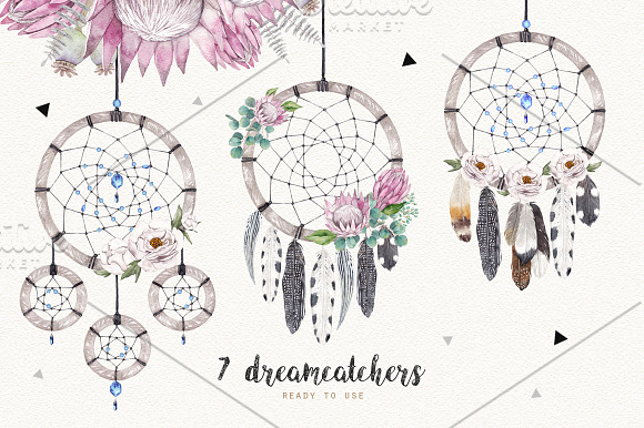 DREAMCATCHERS watercolor set in Illustrations - product preview 2