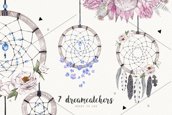 DREAMCATCHERS watercolor set in Illustrations - product preview 3