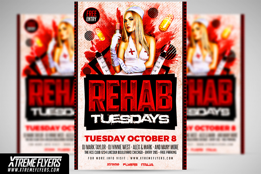 Rehab Tuesdays Flyer Template in Flyer Templates - product preview 8