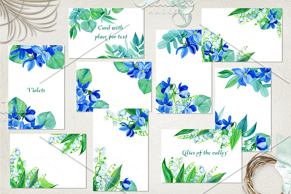 Violets and lily of the valley in Illustrations - product preview 4