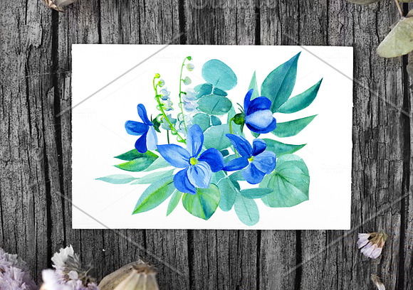 Violets and lily of the valley in Illustrations - product preview 7