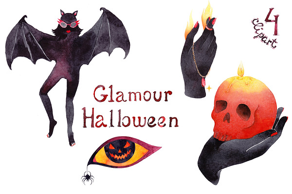 Glamour Halloween party illustration