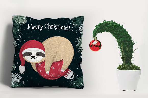 Sloth's Christmas Set in Illustrations - product preview 1