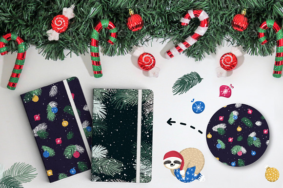 Sloth's Christmas Set in Illustrations - product preview 2