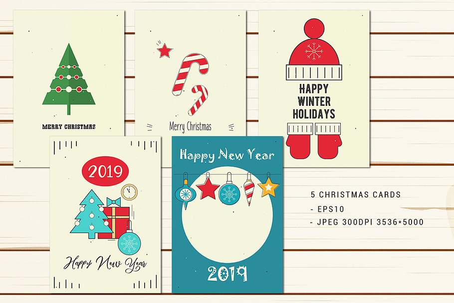 Christmas Cards Set  in Illustrations - product preview 8