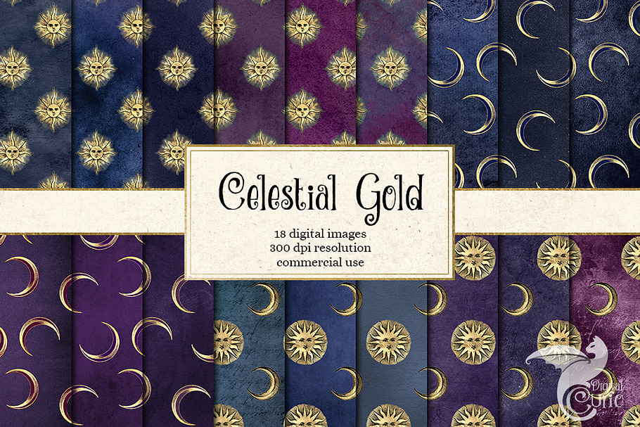 Celestial Gold Digital Paper
