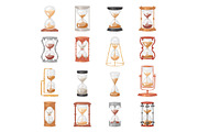Sandglass vector glass clock with