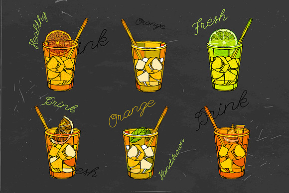 Hand Drawn Citrus Set in Illustrations - product preview 1