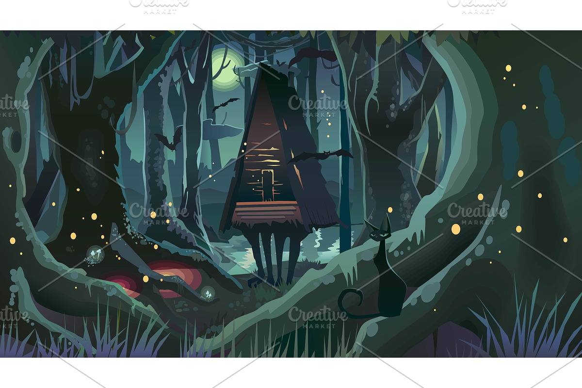 Fantasy Halloween Forest in Illustrations - product preview 8