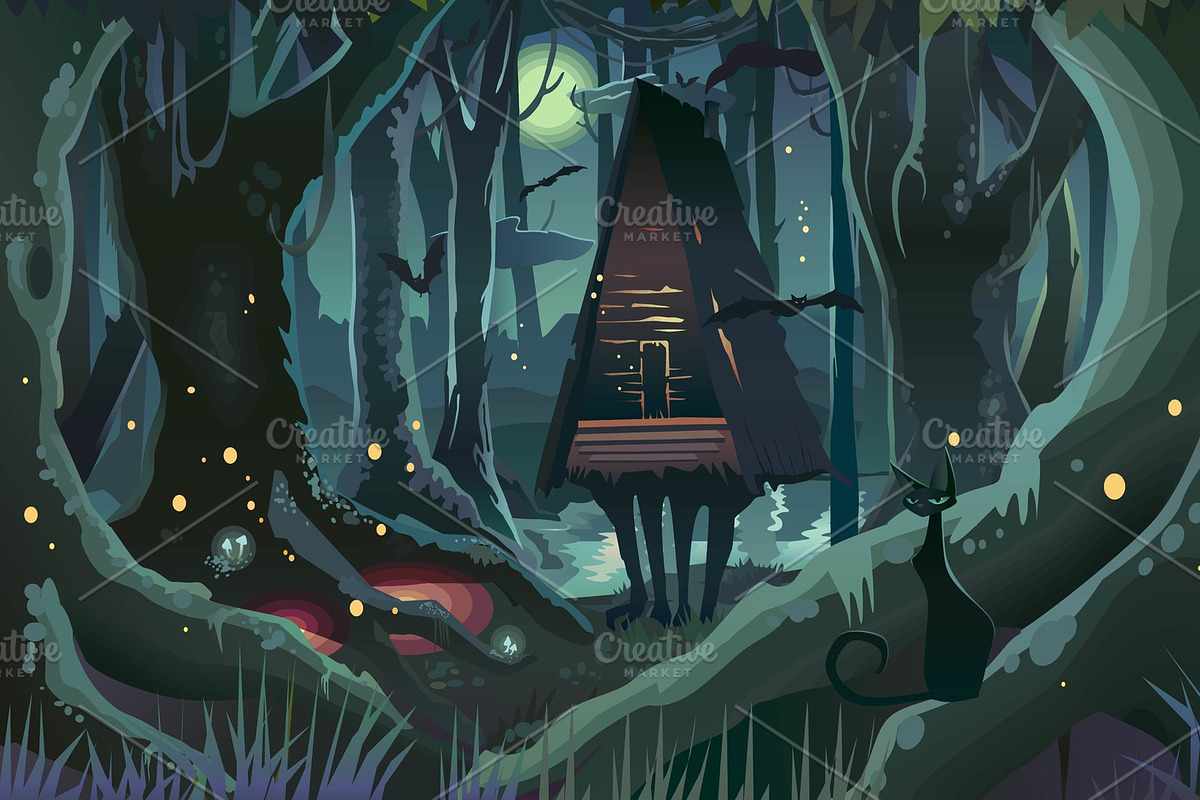 Fantasy Halloween Forest in Illustrations - product preview 8