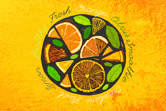 Hand Drawn Citrus Set in Illustrations - product preview 4