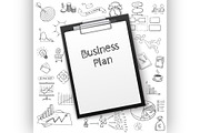 business plan on tablet with paper a