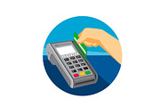 Hand Swiping Credit Card on POS Term