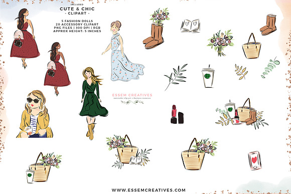 Cute Chic Fashion Girl PNG Clipart in Illustrations - product preview 1
