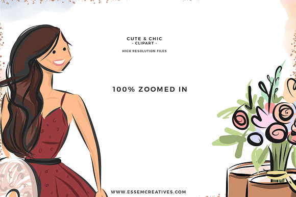 Cute Chic Fashion Girl PNG Clipart in Illustrations - product preview 2