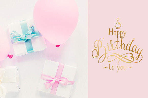 Happy Birthday Lettering Emblems in Objects - product preview 6