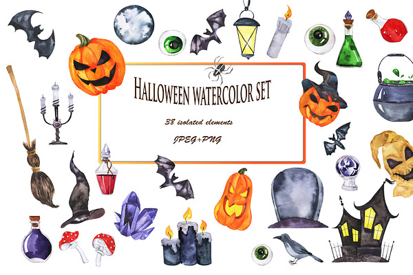 Halloween watercolor set