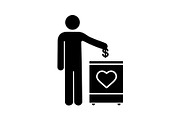 Donation box glyph icon