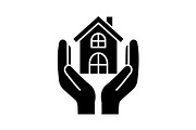 Affordable housing glyph icon