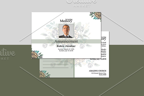 Funeral Announcement Card V01 in Postcard Templates - product preview 2