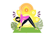 Woman yoga sport exercise vector