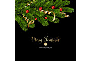 Christmas green Pine Branches and