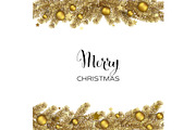 Christmas gold Pine Branches and