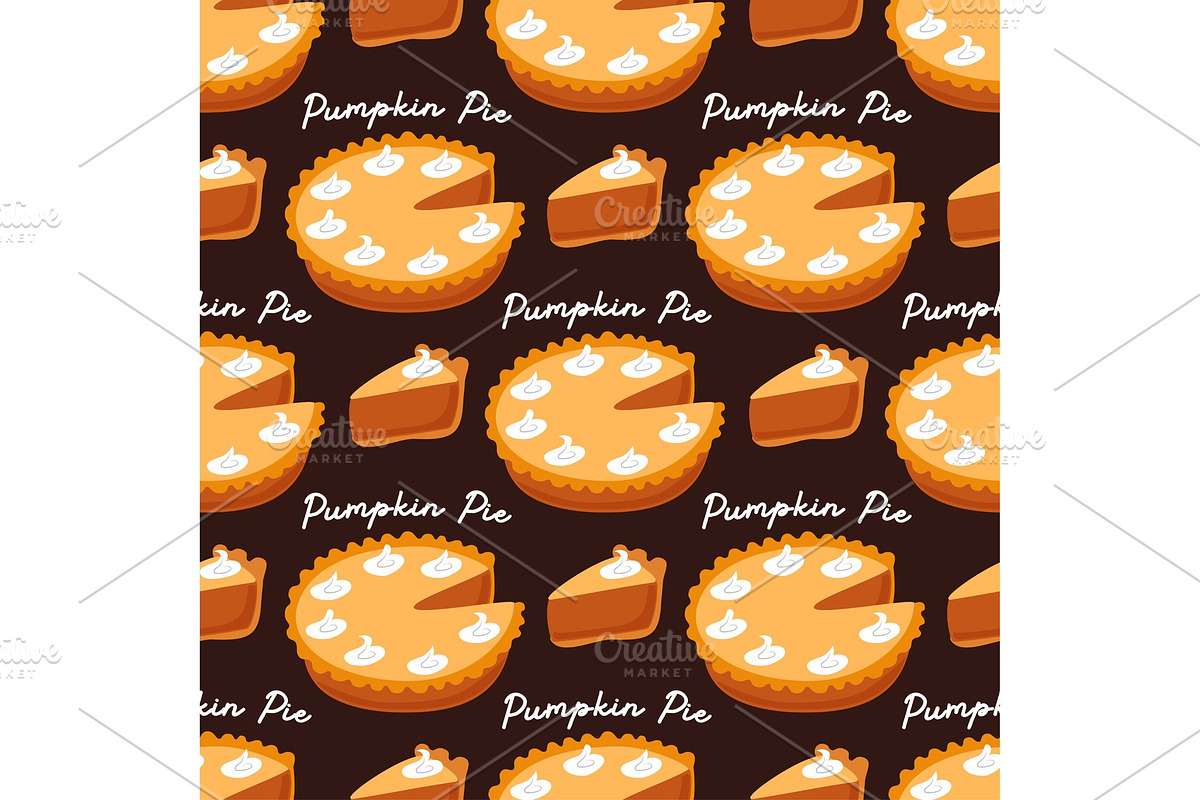 Cute Seamless Pattern with Pumpkin in Illustrations - product preview 8