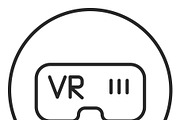 Virtual reality glasses stroke icon