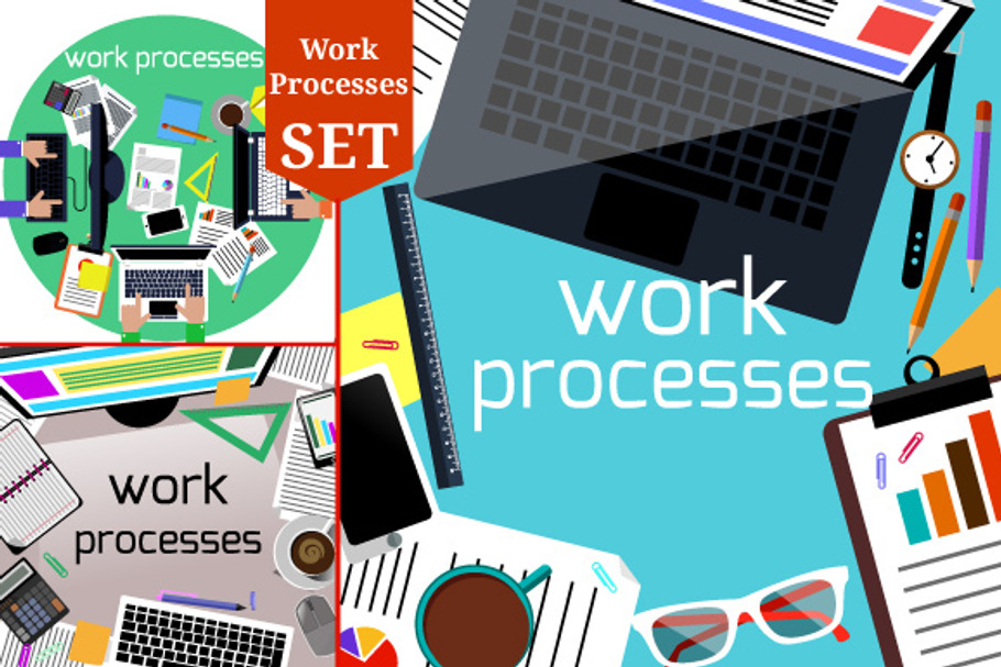 Set: Work Process Concepts in Illustrations - product preview 8