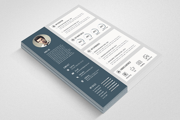 Clean CV Resume Word Template in Resume Templates - product preview 1