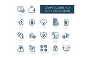 Cryptocurrency and blockchain icons