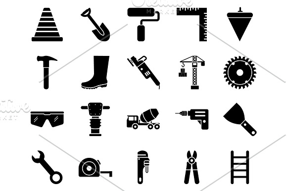 50 Flat Construction Icons in Icons - product preview 3