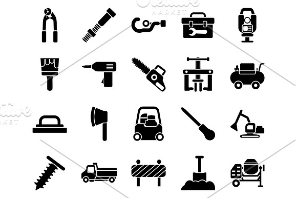 50 Flat Construction Icons in Icons - product preview 4