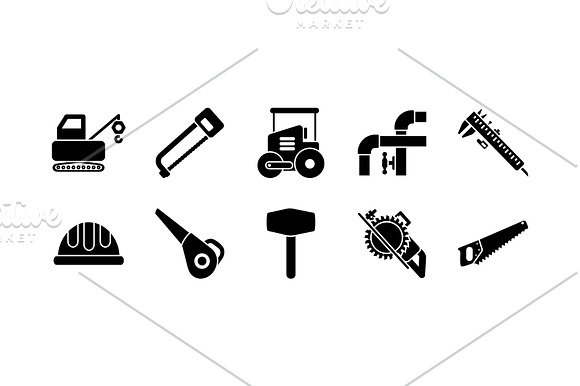 50 Flat Construction Icons in Icons - product preview 5
