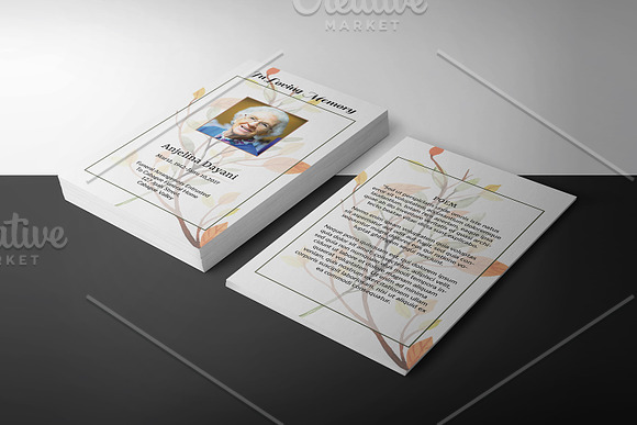 Funeral Prayer Card -V08 in Card Templates - product preview 1