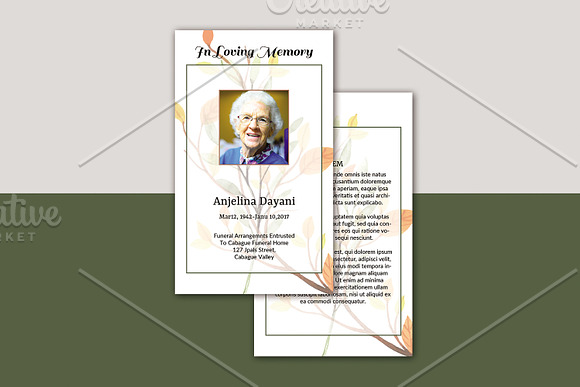 Funeral Prayer Card -V08 in Card Templates - product preview 3