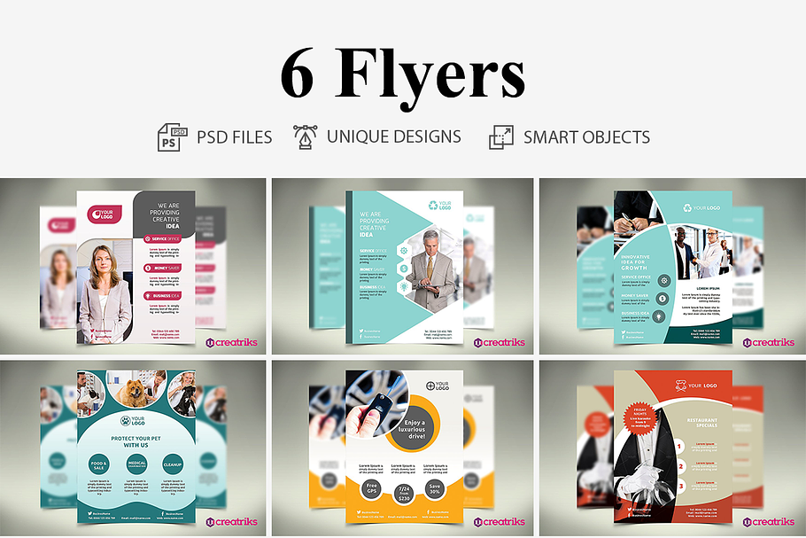 6 MultiPurpose Flyers in Flyer Templates - product preview 8