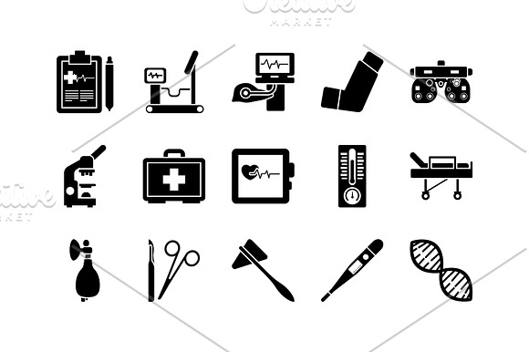 55 Health Checkup Flat Icons in Icons - product preview 5