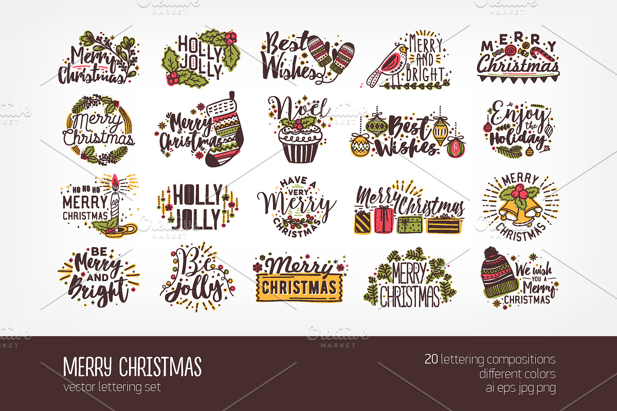 Christmas handwritten lettering in Illustrations - product preview 8