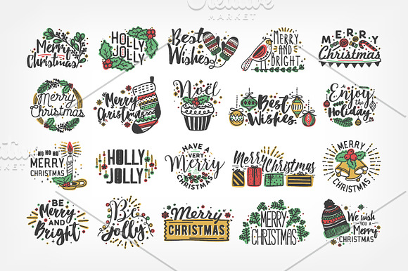Christmas handwritten lettering in Illustrations - product preview 1
