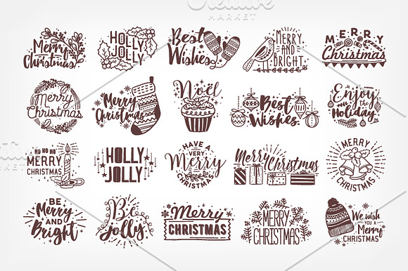 Christmas handwritten lettering in Illustrations - product preview 2
