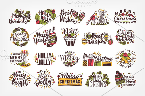 Christmas handwritten lettering in Illustrations - product preview 3