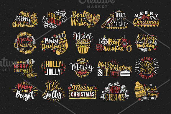 Christmas handwritten lettering in Illustrations - product preview 5