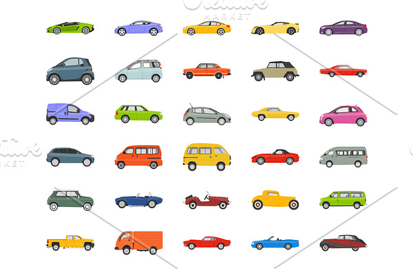 60 Cars, Transport and Vehicle Icons