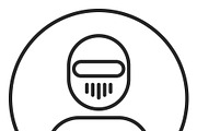 Robot stroke icon, logo illustration