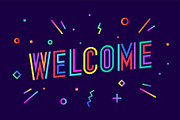 Welcome. Greeting card, banner