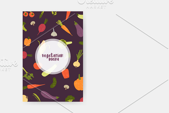 Vegetables set and seamless pattern in Illustrations - product preview 13