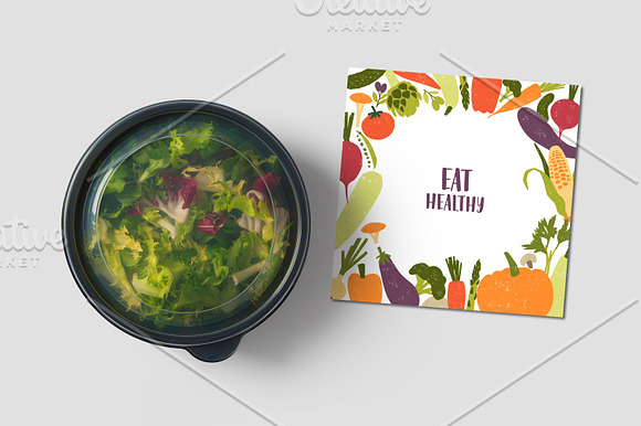 Vegetables set and seamless pattern in Illustrations - product preview 25